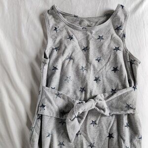 Star-Patterned Gray Sleeveless Top